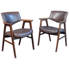 Pair of 1950s Mid-Century Danish Rosewood Erik Kirkegaard Armchairs