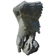 Hand-Sculpted Garden Statue, Eagle in Natural French Limestone, Provence 7