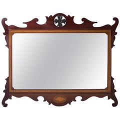 Early 20th Century Edwardian Mahogany Inlaid Marquetry Mirror - 93 x 113 cm