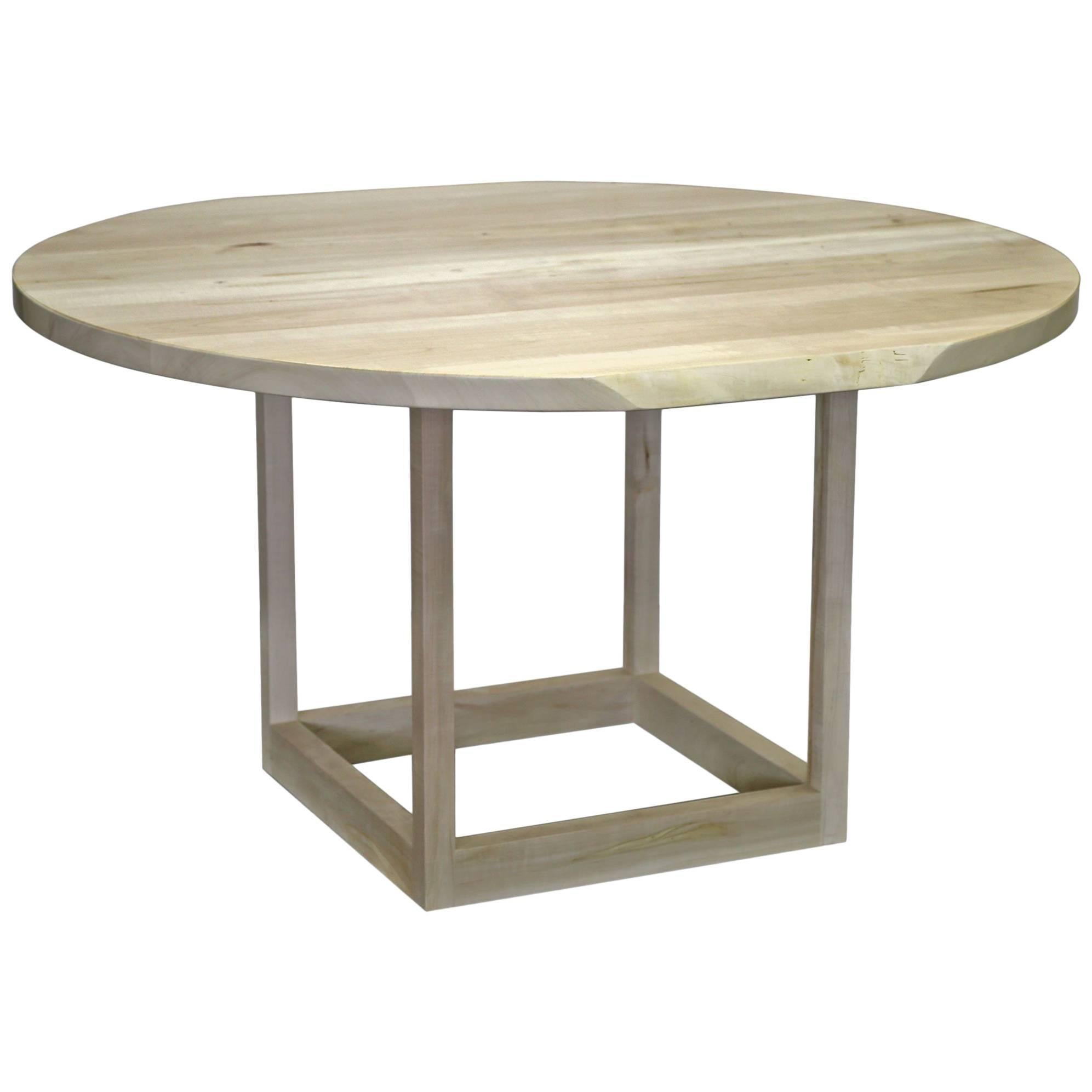 Sentient Flow Round Pedestal Table in Ambrosia Maple with Live Edge For Sale