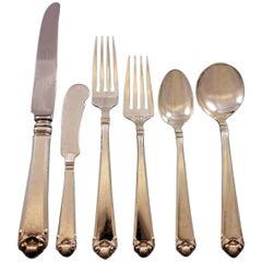 George II by Watson Sterling Silver Flatware Set for 12 Service 73 pieces