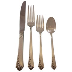Damask Rose by Oneida Sterling Silver Flatware Set for 8 Service 64 Pcs Dinner