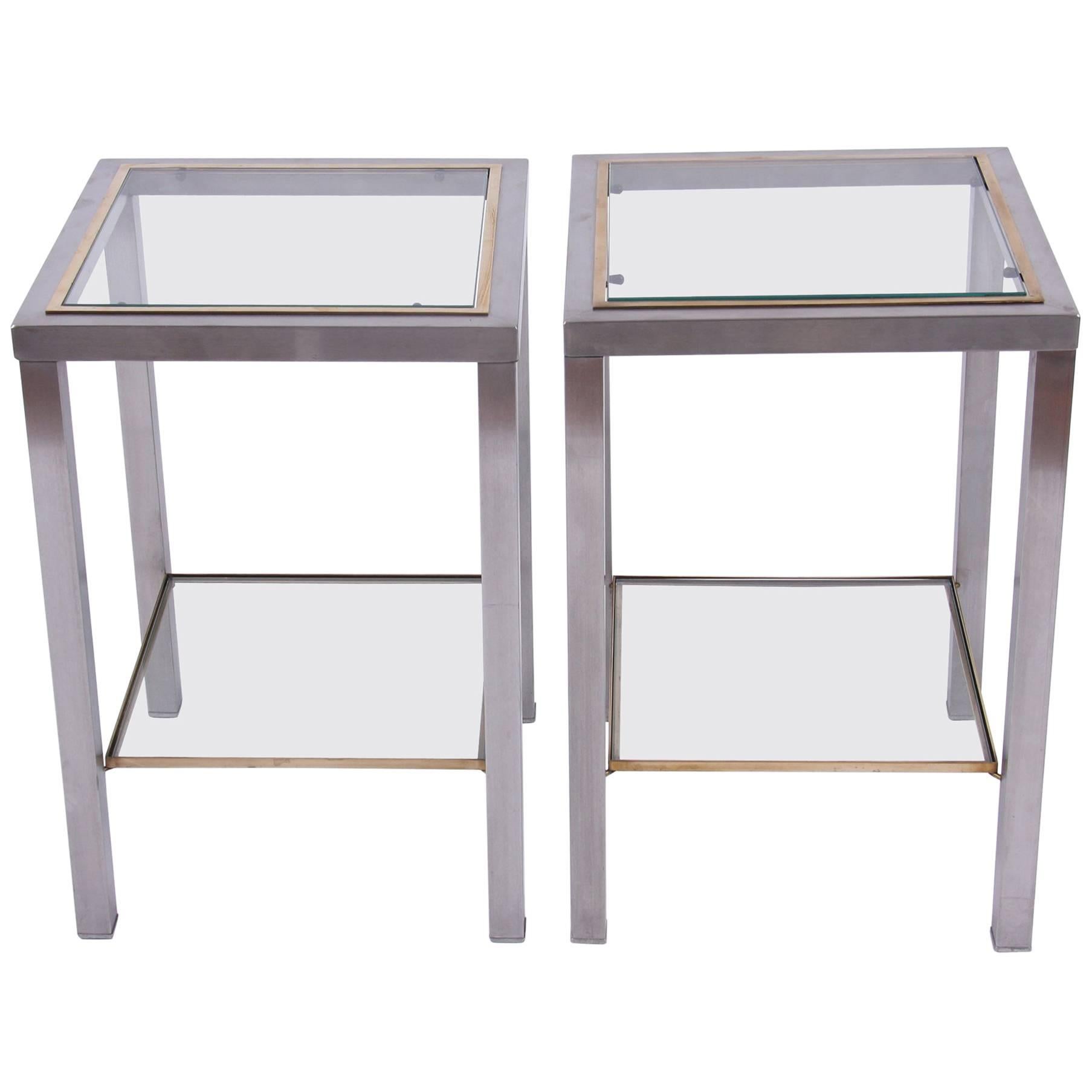 Pair of Mid-Century French Metal Side Tables