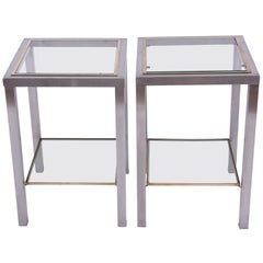 Pair of Mid-Century French Metal Side Tables