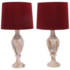 Pair of Alabaster Table Lamps 11