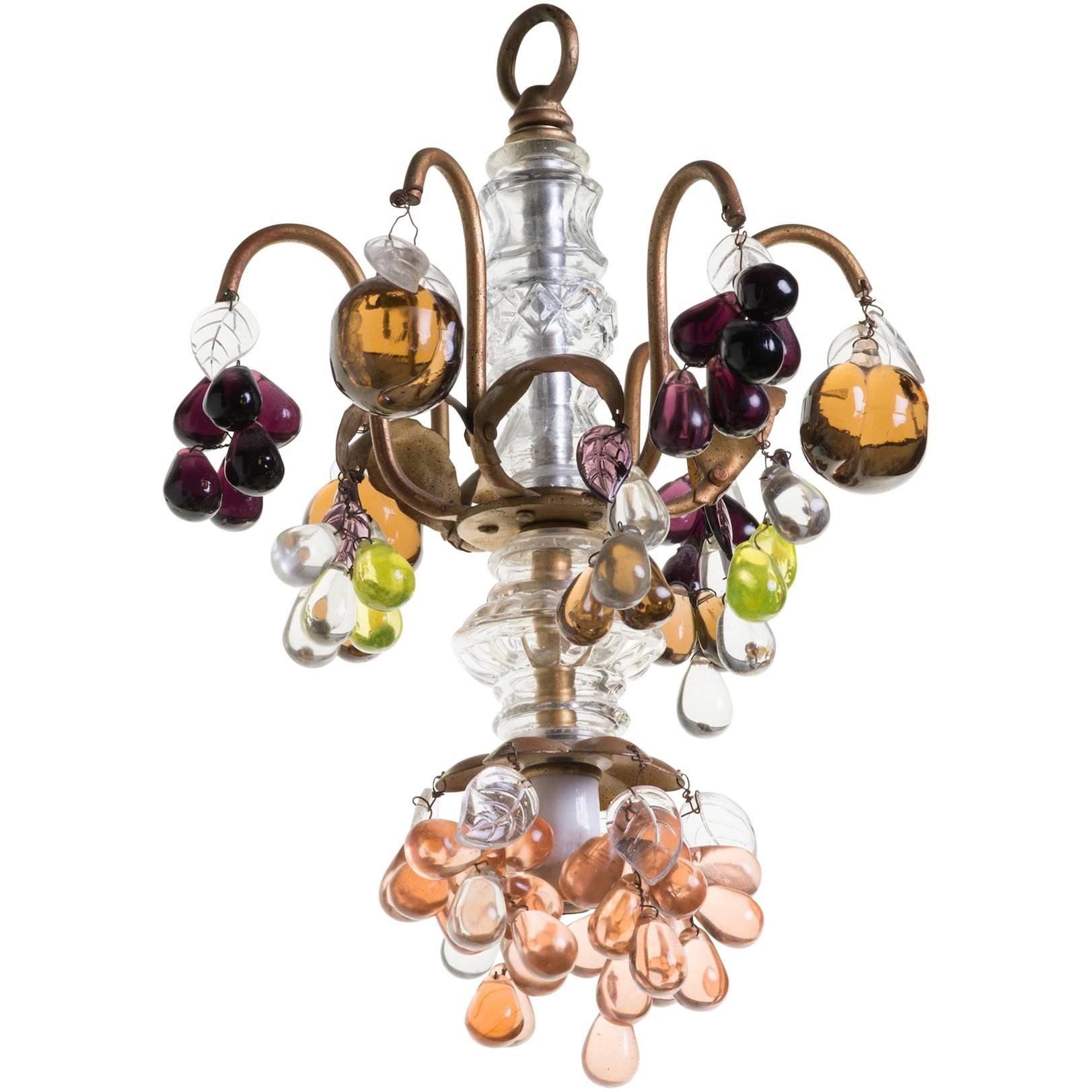 Small Italian Glass Fruit Chandelier