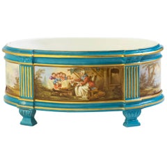 19th Century French Hand Painted Porcelain Centerpiece 19th Century French Hand Painted Porcelain Centerpiece