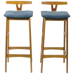 Danish 1960s Teak Barstools by Knud Bent for Dyrlund