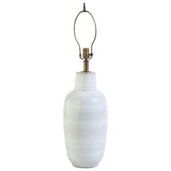 Large 1960s Terracotta Lamp with White Glaze