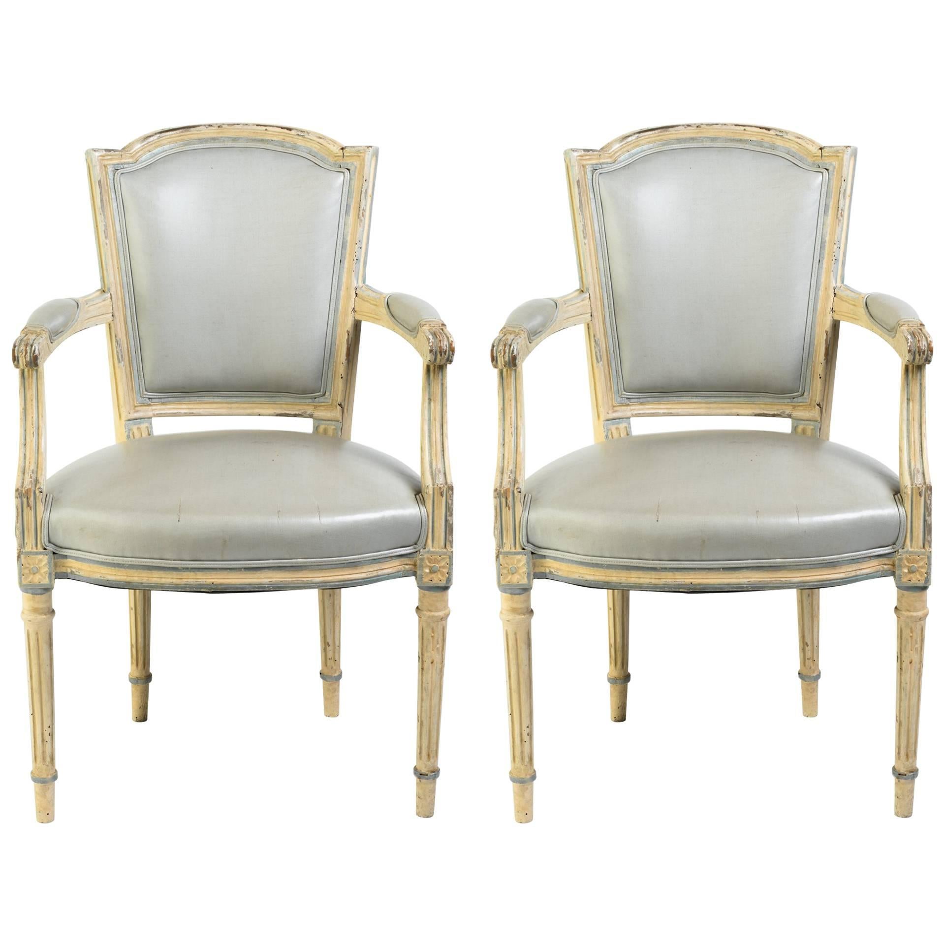 Pair of Turn of the Century Louis XVI French Armchairs