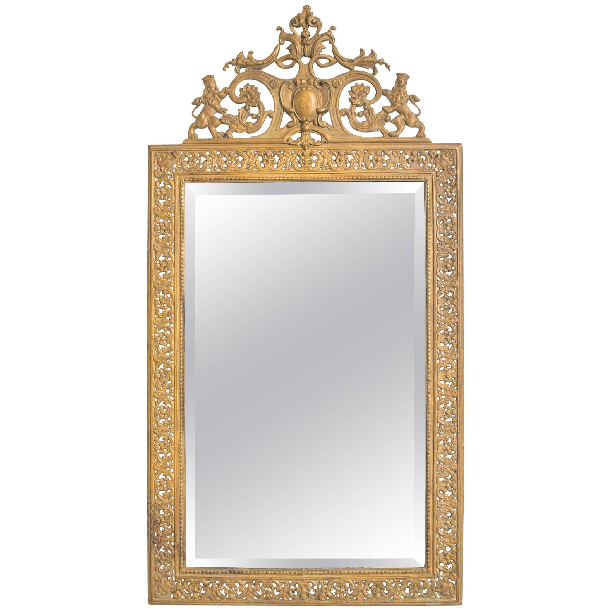 19th Century English Brass Mirror