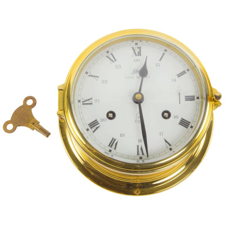 Schatz Royal Mariner Ships Brass Bell Clock at 1stDibs  schatz royal  mariner clock value, schatz royal mariner clock manual, schatz ships bell  clock instructions