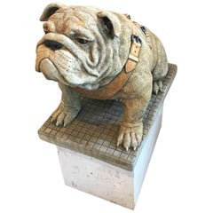 Cultured Stone Sculpture of an English Bulldog