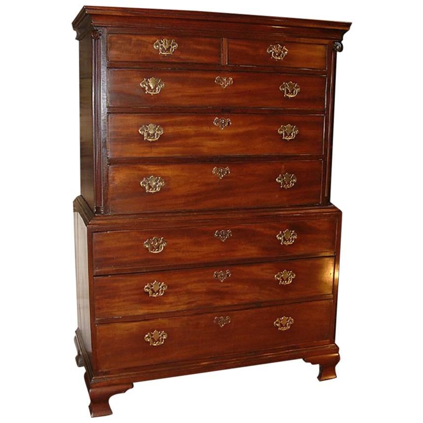 Small George II Mahogany Chest on Chest, Tallboy, circa 1760 For Sale