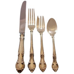 English Gadroon by Gorham Sterling Silver Flatware Set for 6 Service 24 Pieces