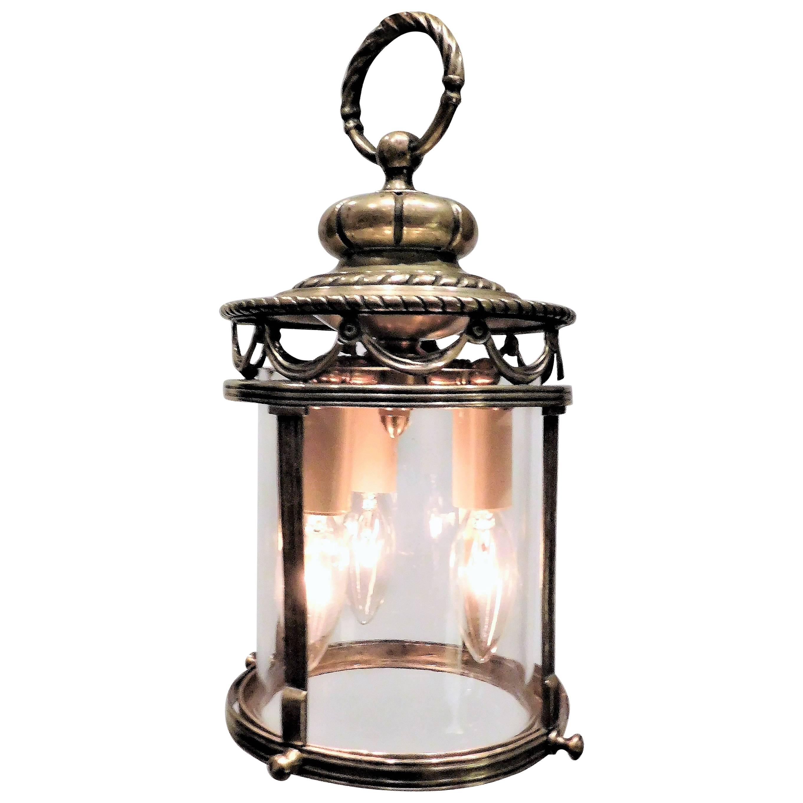 Petite Neoclassical Style Bronze Lantern