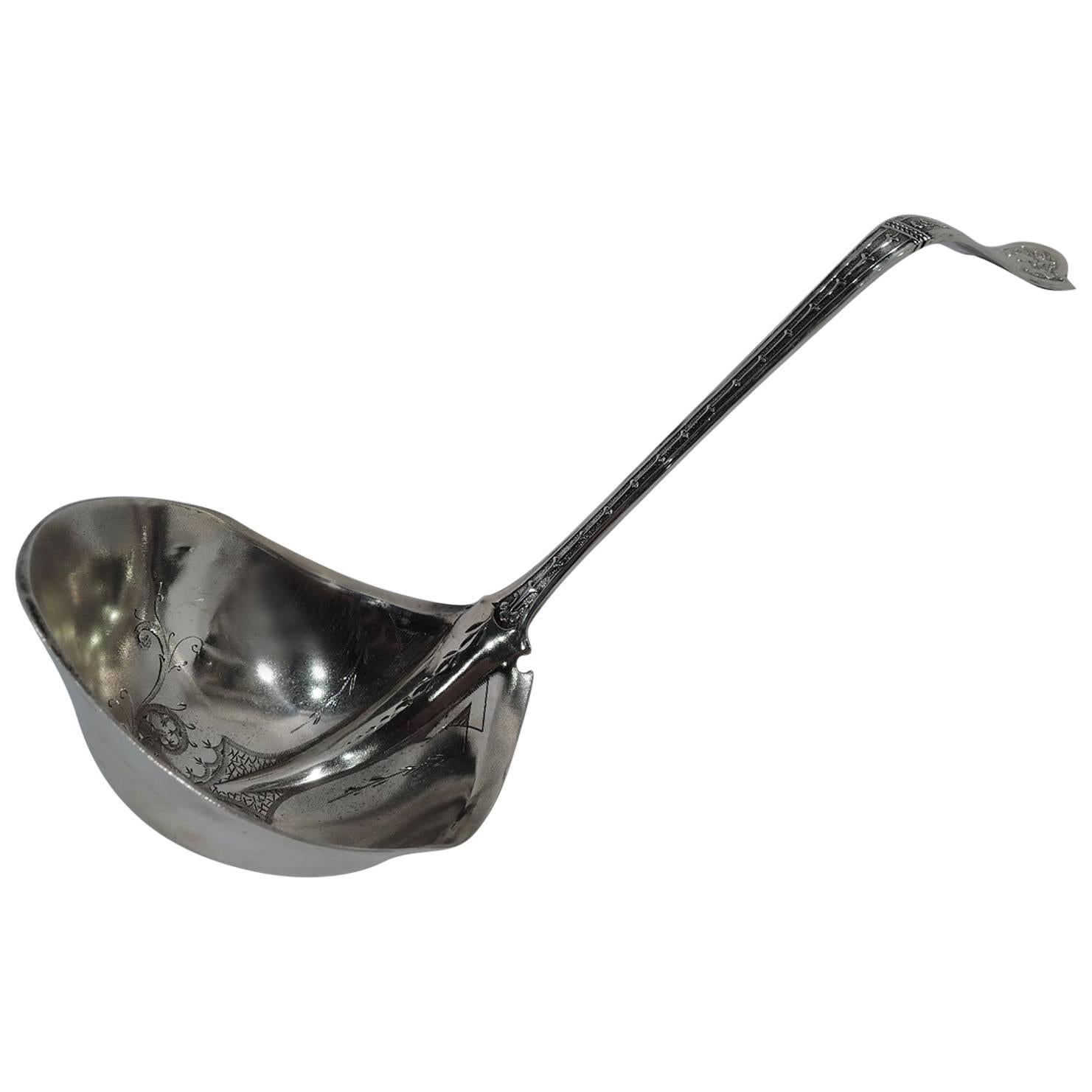 Antique American Aesthetic Sterling Silver Soup Ladle