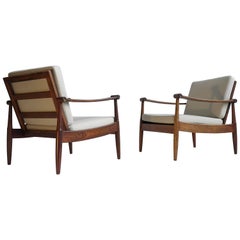 Pair of Well Crafted Rosewood "Spade Chairs", Denmark, 1960s