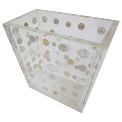 Lucite Waste Can with American Coins form the 1970s 6