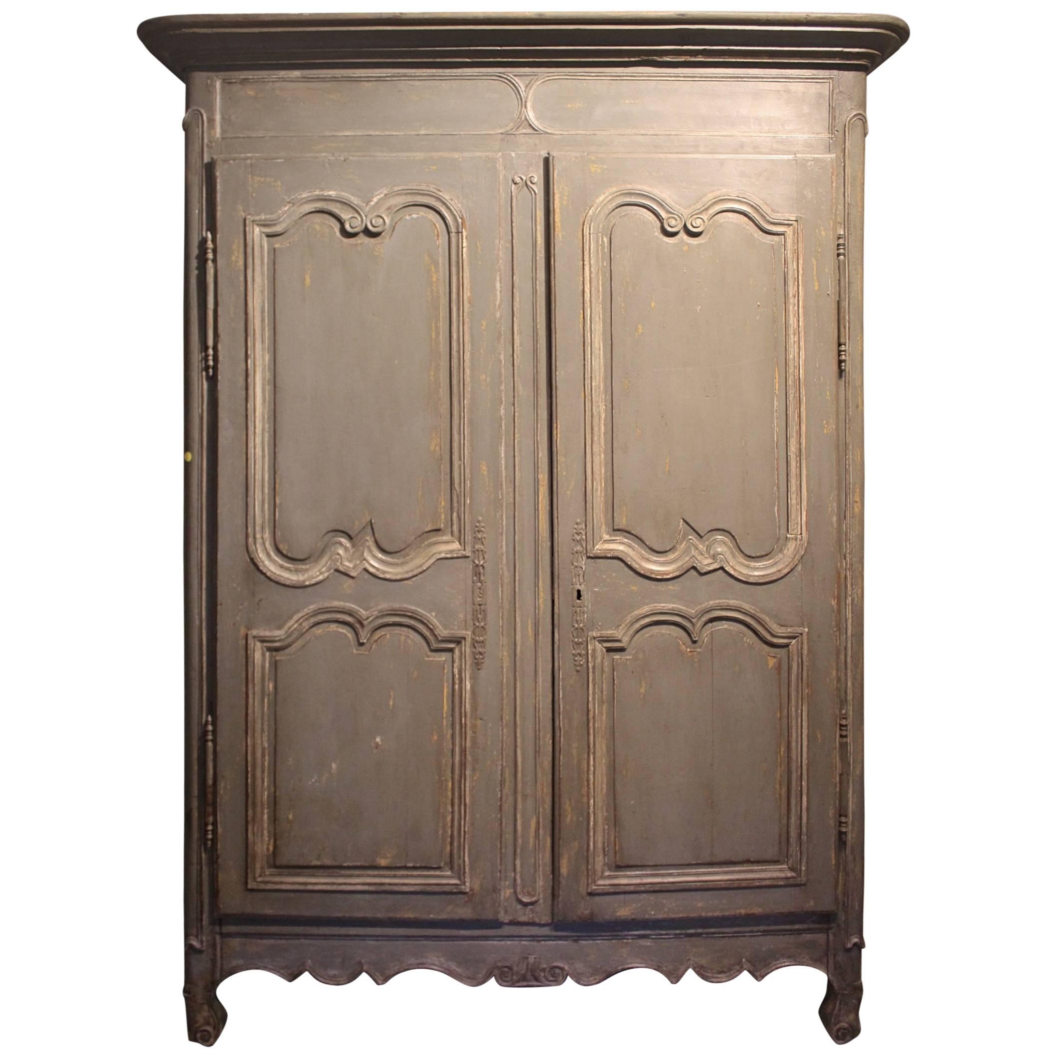 Antique French Louis XV Armoire, 18th Century For Sale