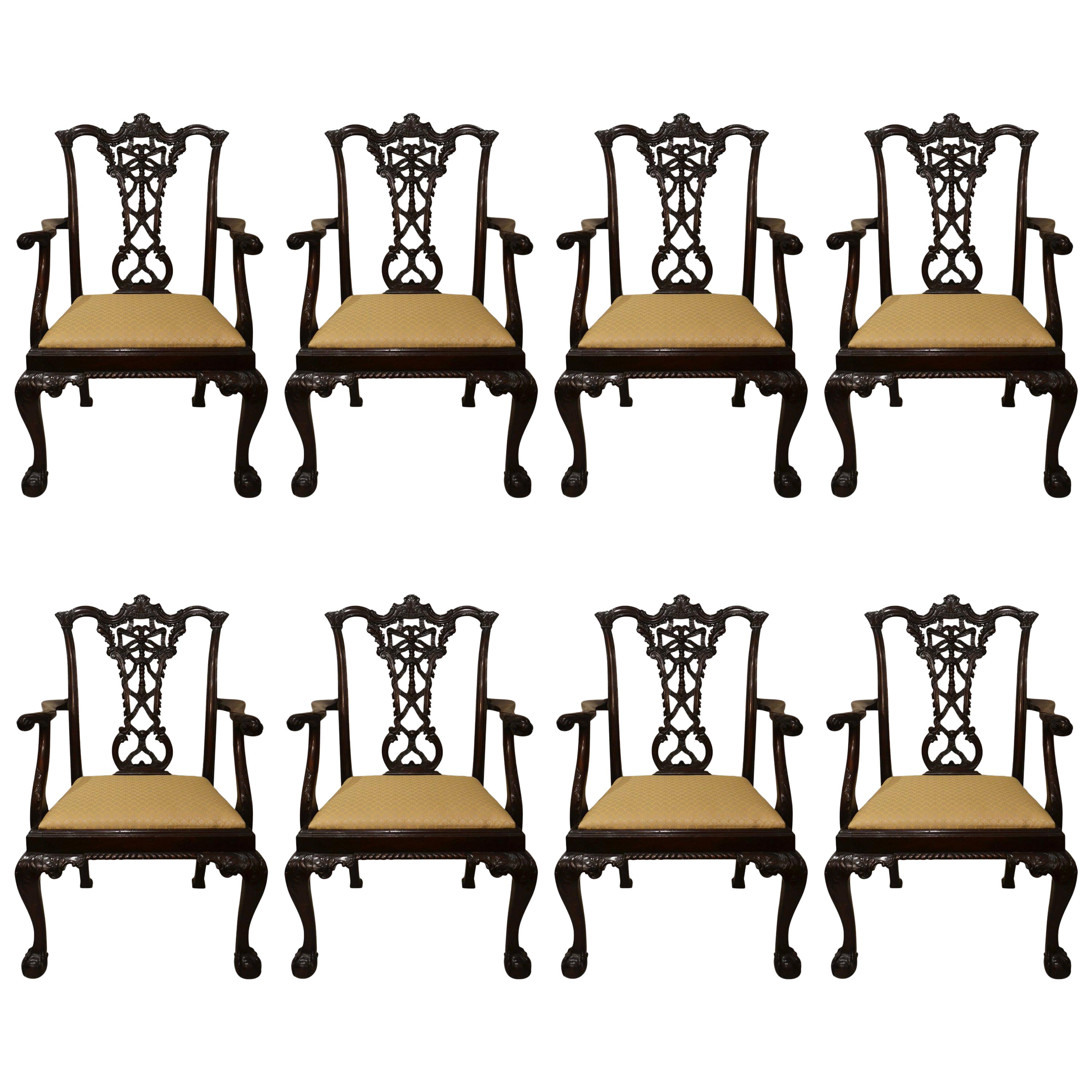 Set of Eight Antique 19th Century Mahogany Dining Chairs