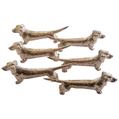 Set of Six French Art Deco Dog Knife Rests 10