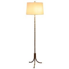Mid-Century Maison Baguès Bronze Bamboo Design Floor Lamp 7