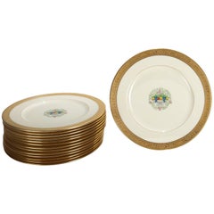 14 assiettes en porcelaine Lenox China pour Ovington Bros. NYC:: 20e siècle