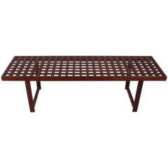 Danish Modern Peter Løvig Nielsen Deep Dark Teak Lattice Coffee Table, C. 1960's