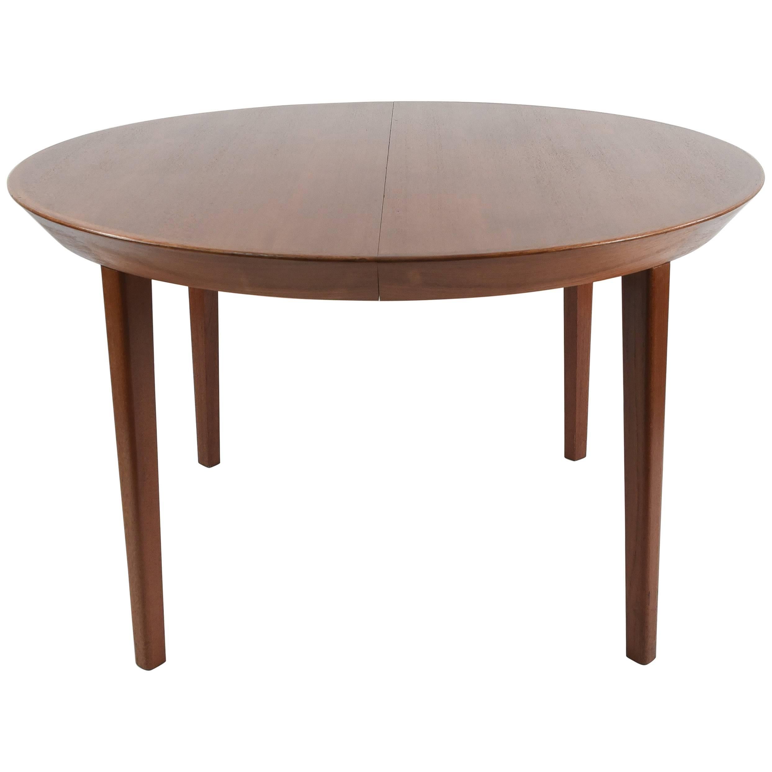 Round Midcentury Dining Table in Teak by Ole Hald for Gudme Møbelfabrik