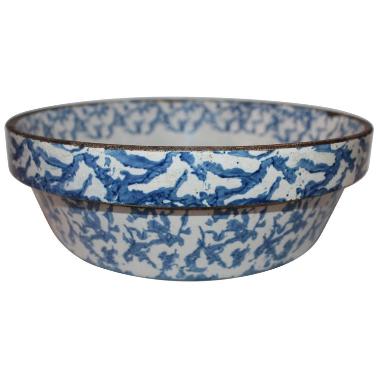 19th Century American Sponge Ware Bake Dish / Pot For Sale at 1stDibs