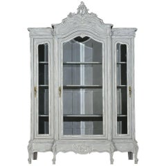 Antique Painted French Louis XV Style Bookcase