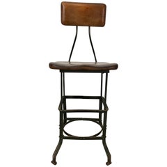 Early Adjustable Industrial Machinist Stool, Manufactured by Toledo