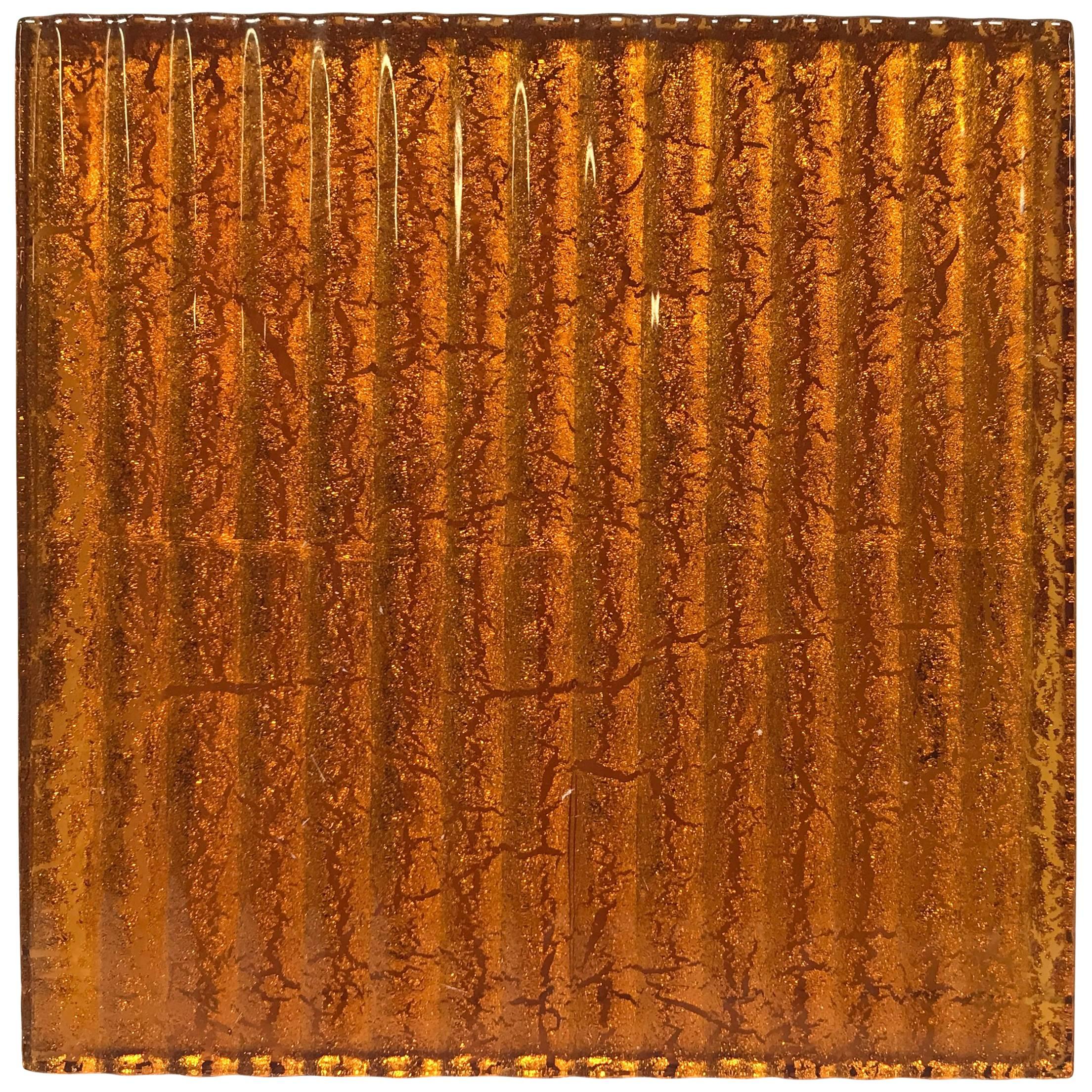 500 Murano Textured Glass Tiles in Orange, Italy, 2017 For Sale