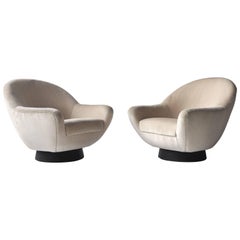 Pair of Swivel Lounge Chairs by Hans Kaufeld