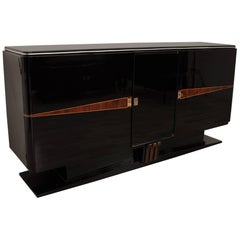 Floating Art Deco Buffet with Fine Wood Details 6