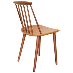 Danish Walnut Folke Palsson for FDB Mobler J77 Stick-Back Dining Chair