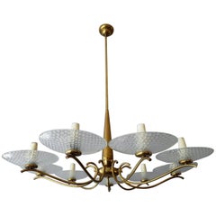 Italian Brass and Glass Chandelier