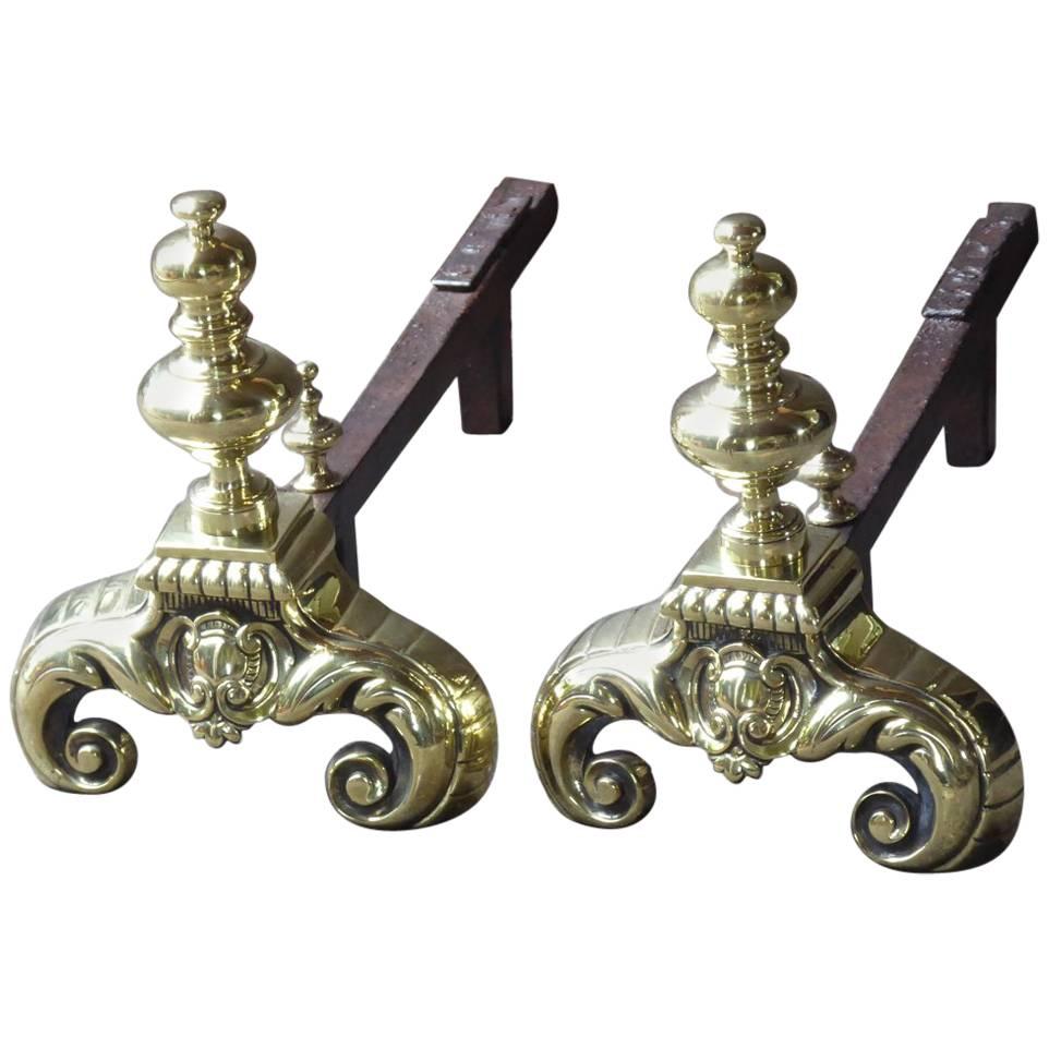 18th Century Louis XV Firedogs or Andirons