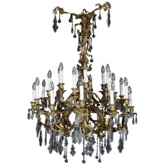 Antique French Chandelier in the Rococo Style, of Gilt Bronze and Cut-Glass 3