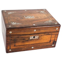 19th Century Victorian Rosewood Casket Jewelry Box