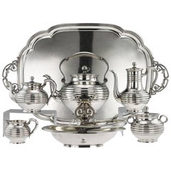 19th Century Imperial Russian Solid Silver Tea Service, Sazikov, circa 1866