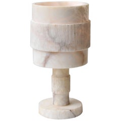 1940s Carved Alabaster Table Lamp 8
