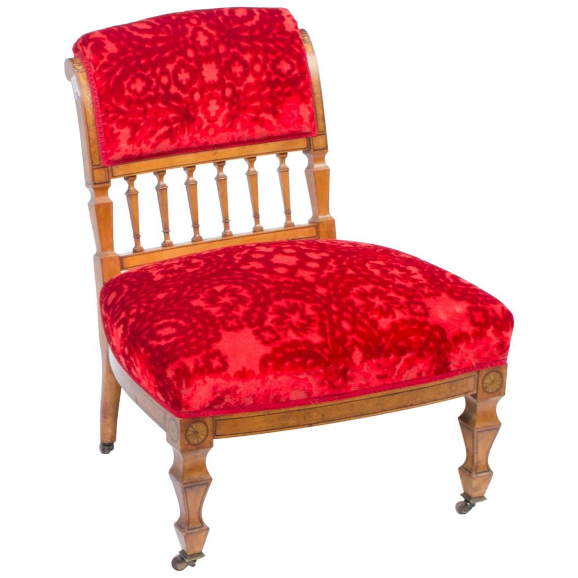 19th Century Victorian Satinwood Nursing Chair