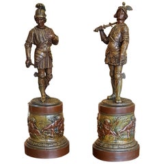 Pair of Painted Spelter Figures of Roman Gladiators