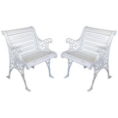 Pair of Late 19th Century Cast Iron Garden Seats