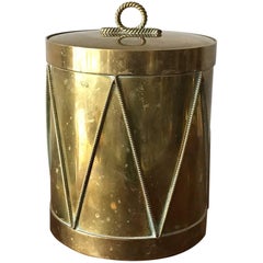 Vintage Italian Brass Drum Ice Bucket 4
