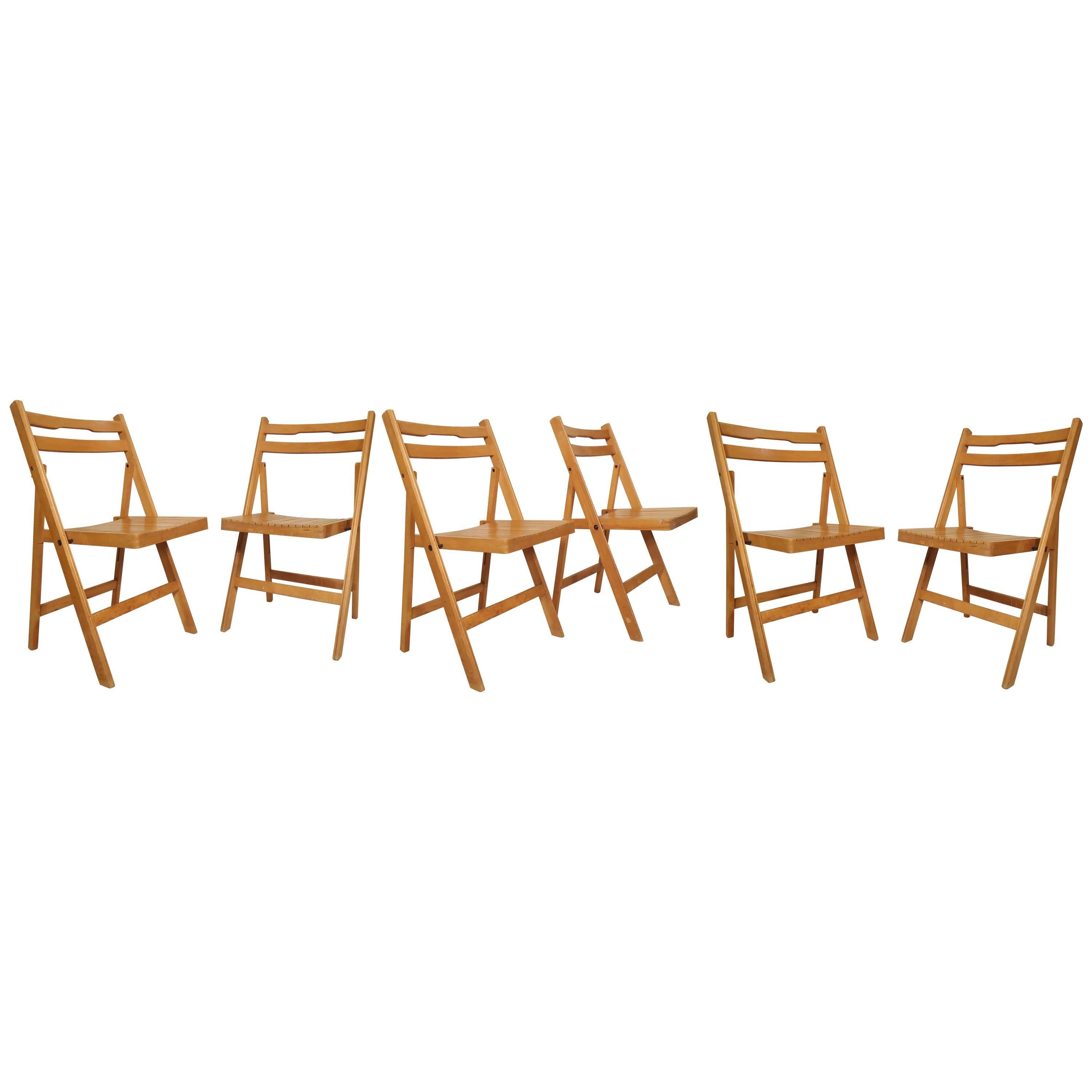 Six Vintage Folding Chairs