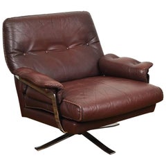 Arne Norell for Vatne Møbler Hand-Stitched Cordovan Leather Lounge Chair