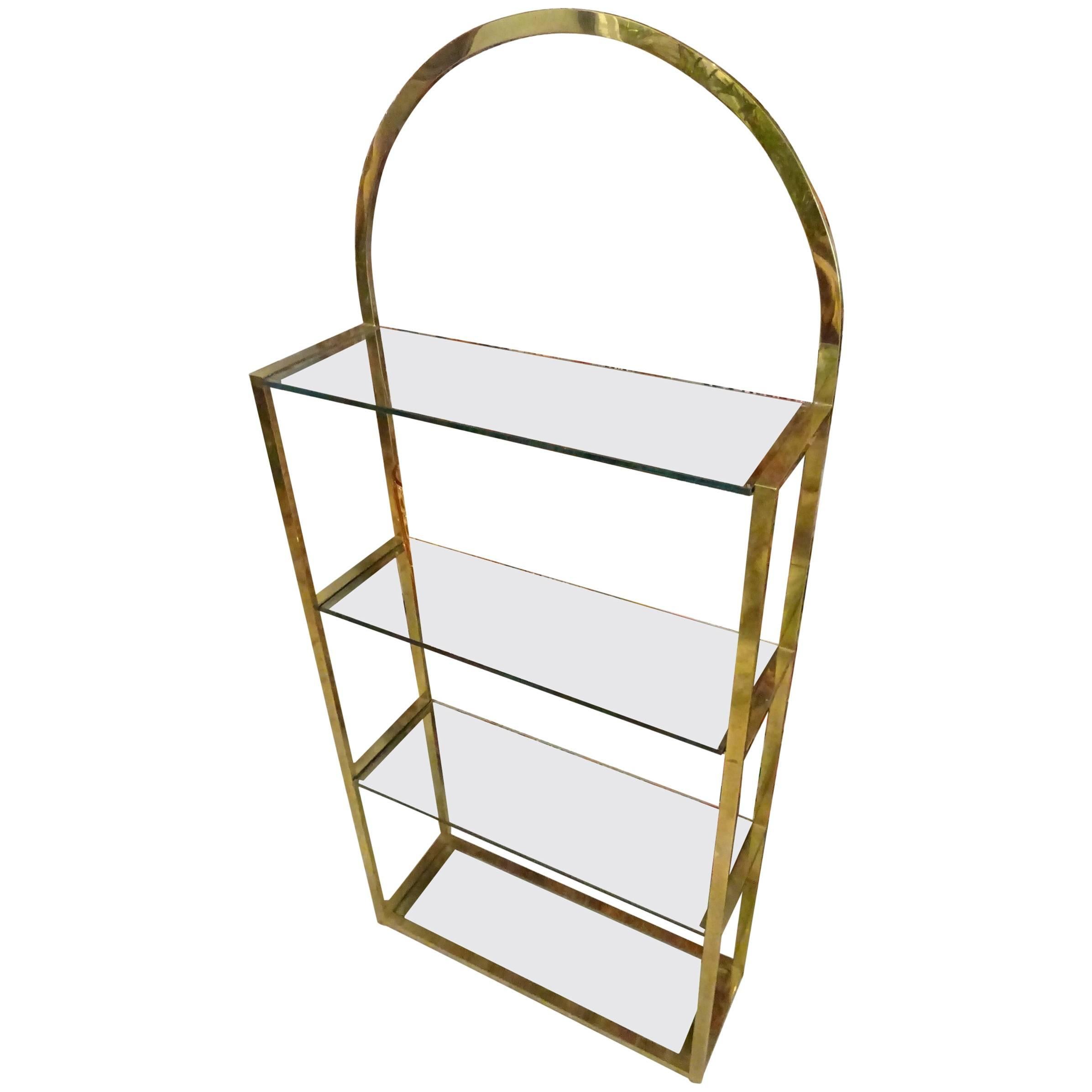 Mid-20th Century French Brass Shelving Unit